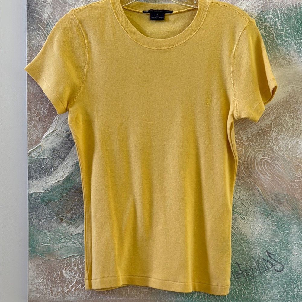 Ralph Lauren Yellow Fitted Short Sleeve Tee
